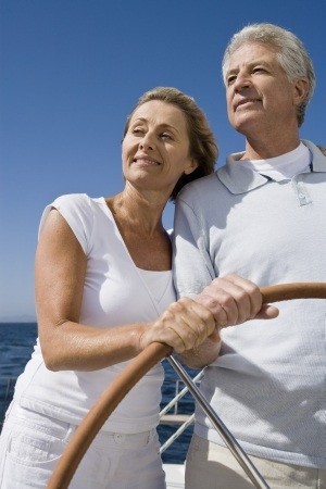 Man and woman sailing