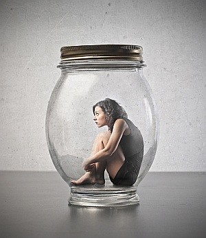 Woman in a jar